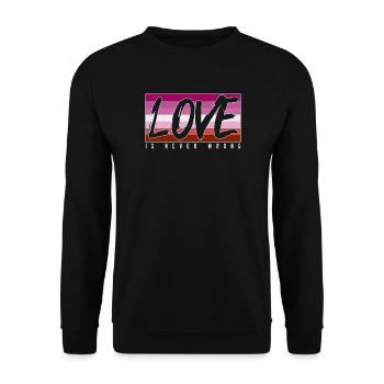 LGBTQ love is never wrong - Unisex Sweatshirt - black - Front - Alina (178cm) & Michal (187cm)