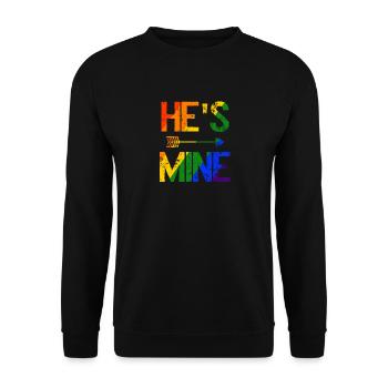 LGBTQ love. He is mine - Unisex Sweatshirt - black - Front - Alina (178cm) & Michal (187cm)