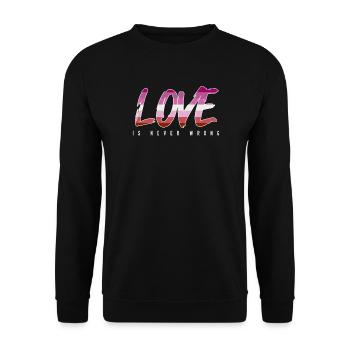 LGBTQ love is never wrong - Unisex Sweatshirt - black - Front - Alina (178cm) & Michal (187cm)