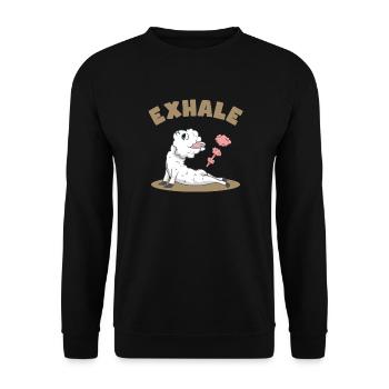Yoga Lama inhale and exhale - Unisex Pullover - Schwarz - Vorne - Alina (178cm) & Michal (187cm)