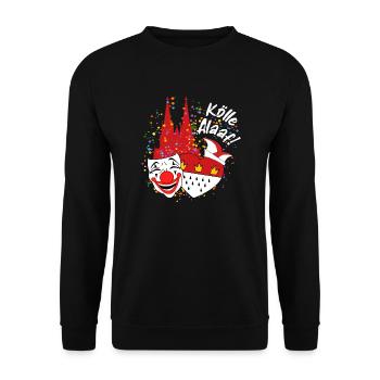 Karneval Kostüm Kölle Alaaf Clown Wappen Dom Köln - Unisex Pullover - Schwarz - Vorne - Alina (178cm) & Michal (187cm)