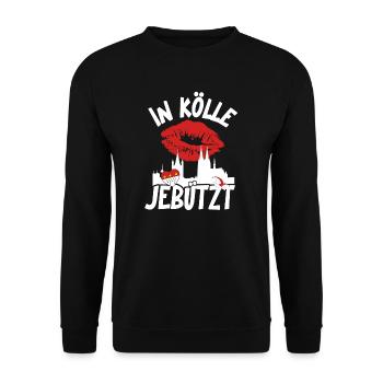 Karneval Kostüm Kölle Alaaf Herz Köln jebützt - Unisex Pullover - Schwarz - Vorne - Alina (178cm) & Michal (187cm)