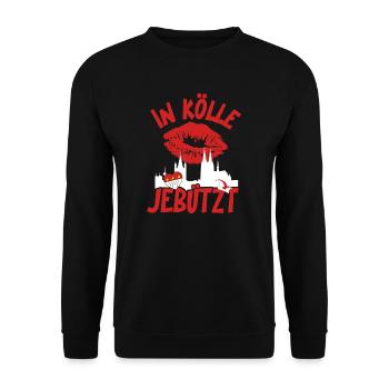 Karneval Kostüm Kölle Alaaf Herz Köln jebützt - Unisex Pullover - Schwarz - Vorne - Alina (178cm) & Michal (187cm)