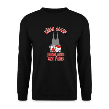 Karneval Kostüm Kölle Alaaf Köln loss mer fiere! - Unisex Pullover - Schwarz - Vorne - Alina (178cm) & Michal (187cm)