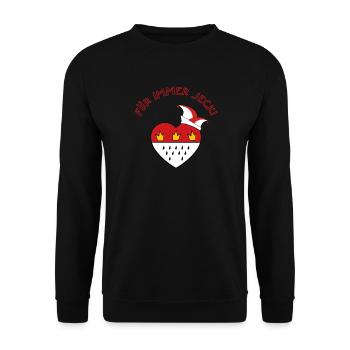 Karneval Kostüm Kölle Alaaf Wappen Dom Köln - Unisex Pullover - Schwarz - Vorne - Alina (178cm) & Michal (187cm)