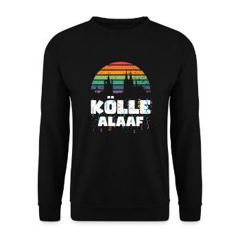 Karneval Kostüm Kölle Alaaf Clown Wappen Dom Köln - Unisex Pullover - Schwarz - Vorne - Alina (178cm) & Michal (187cm)