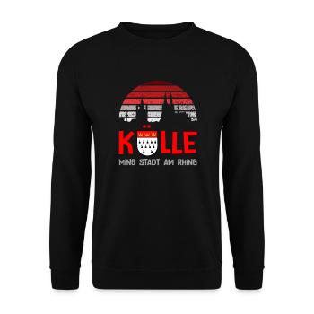 Karneval Kostüm Kölle Alaaf Clown Wappen Dom Köln - Unisex Pullover - Schwarz - Vorne - Alina (178cm) & Michal (187cm)