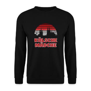 Karneval Kostüm Kölle Alaaf Clown Wappen Dom Köln - Unisex Pullover - Schwarz - Vorne - Alina (178cm) & Michal (187cm)