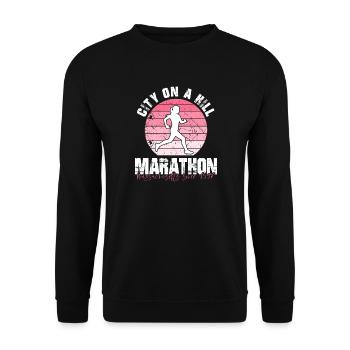 Laufen Sie 26,2 Meilen Marathon Herausforderung - Unisex Pullover - Schwarz - Vorne - Alina (178cm) & Michal (187cm)