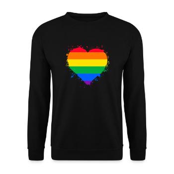 Pride LGBTQ Heart - Unisex Sweatshirt - black - Front - Alina (178cm) & Michal (187cm)