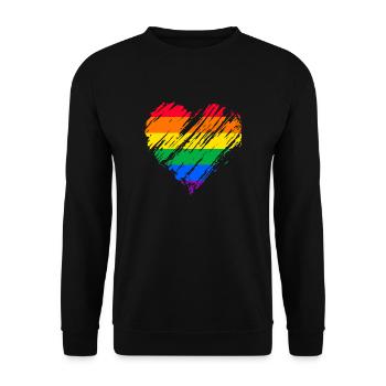 Pride LGBTQ Heart - Unisex Sweatshirt - black - Front - Alina (178cm) & Michal (187cm)