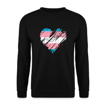 Pride LGBTQ Heart - Unisex Sweatshirt - black - Front - Alina (178cm) & Michal (187cm)