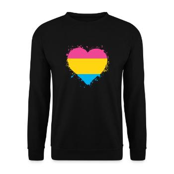 Pride LGBTQ Heart Pansexual - Unisex Sweatshirt - black - Front - Alina (178cm) & Michal (187cm)