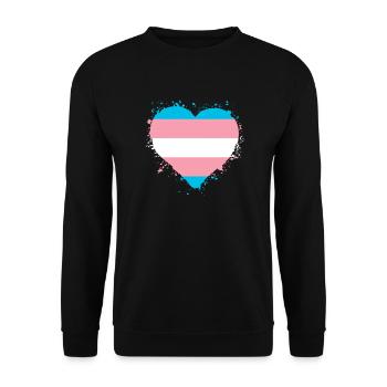 Pride LGBTQ Heart - Unisex Sweatshirt - black - Front - Alina (178cm) & Michal (187cm)