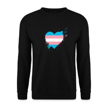 Pride LGBTQ Heart Transgender - Unisex Sweatshirt - black - Front - Alina (178cm) & Michal (187cm)