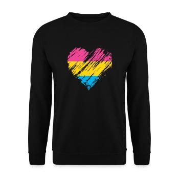 Pride LGBTQ Heart Pansexual - Unisex Sweatshirt - black - Front - Alina (178cm) & Michal (187cm)