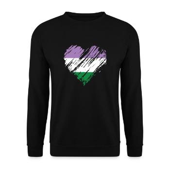 Pride LGBTQ Heart - Unisex Sweatshirt - black - Front - Alina (178cm) & Michal (187cm)