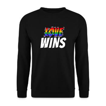 Stolz LGBTQ. Die Liebe siegt - Unisex Pullover - Schwarz - Vorne - Alina (178cm) & Michal (187cm)