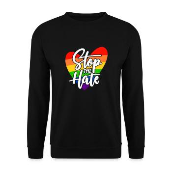 Stolz LGBTQ. Stellungnahme - Unisex Pullover - Schwarz - Vorne - Alina (178cm) & Michal (187cm)