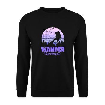Wander Women in Nature - Unisex Sweatshirt - black - Front - Alina (178cm) & Michal (187cm)