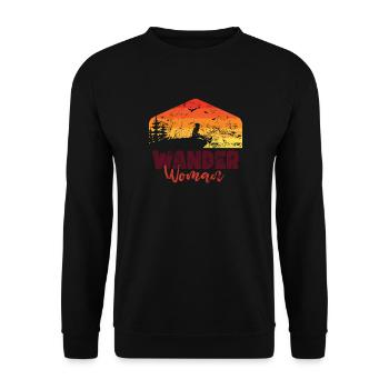 Wander Women in Nature - Unisex Sweatshirt - black - Front - Alina (178cm) & Michal (187cm)