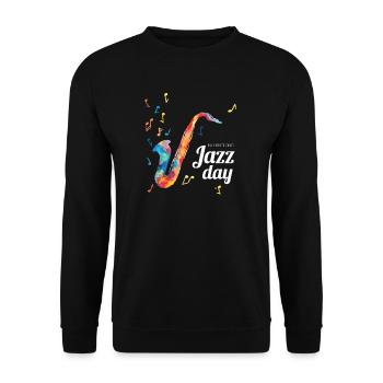 Jazz Music Improvisation Festival - Unisex Sweatshirt - black - Front - Alina (178cm) & Michal (187cm)