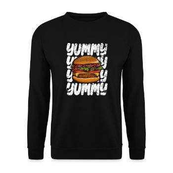 J’adore la restauration rapide, les hamburgers et les frites - Sweat-shirt Unisexe - noir - Devant - Alina (178cm) & Michal (187cm)