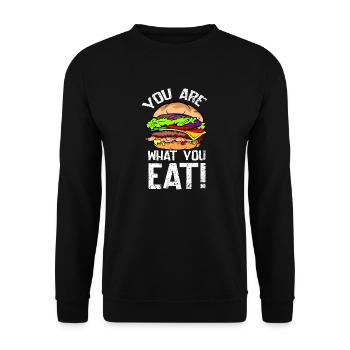 J’adore la restauration rapide, les hamburgers et les frites - Sweat-shirt Unisexe - noir - Devant - Alina (178cm) & Michal (187cm)