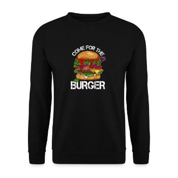 J’adore la restauration rapide, les hamburgers et les frites - Sweat-shirt Unisexe - noir - Devant - Alina (178cm) & Michal (187cm)