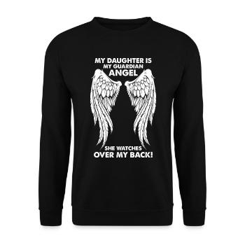 Ma fille est mon ange gardien - Sweat-shirt Unisexe - noir - Devant - Alina (178cm) & Michal (187cm)