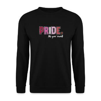 Pride LGBT Liebe gewinnt, wir sind queer und stolz - Unisex Pullover - Schwarz - Vorne - Alina (178cm) & Michal (187cm)