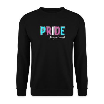 Pride LGBT Liebe gewinnt, wir sind queer und stolz - Unisex Pullover - Schwarz - Vorne - Alina (178cm) & Michal (187cm)