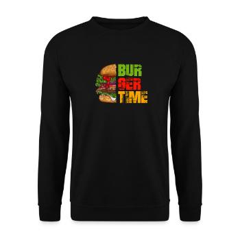 J’adore la restauration rapide, les hamburgers et les frites - Sweat-shirt Unisexe - noir - Devant - Alina (178cm) & Michal (187cm)