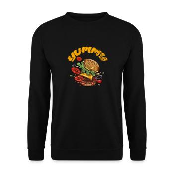 J’adore la restauration rapide, les hamburgers et les frites - Sweat-shirt Unisexe - noir - Devant - Alina (178cm) & Michal (187cm)