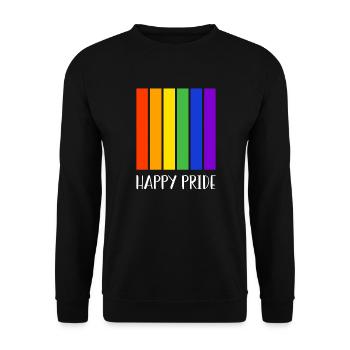 Pride LGBT Liebe gewinnt, wir sind queer und stolz - Unisex Pullover - Schwarz - Vorne - Alina (178cm) & Michal (187cm)