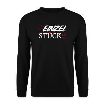 Einzelstück weiss - Unisex Pullover - Schwarz - Vorne - Alina (178cm) & Michal (187cm)