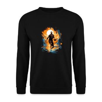 BASKETBALL forever! - Unisex Sweatshirt - black - Front - Alina (178cm) & Michal (187cm)