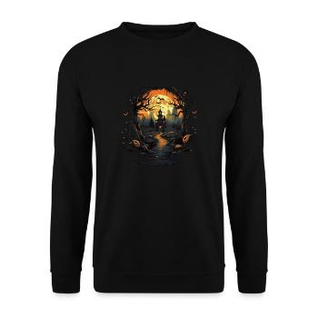 Ambiance effrayante d’Halloween - Sweat-shirt Unisexe - noir - Devant - Alina (178cm) & Michal (187cm)