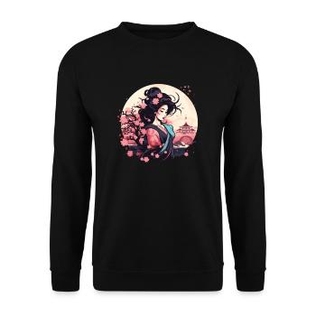 Geisha of Japan - Unisex Sweatshirt - black - Front - Alina (178cm) & Michal (187cm)