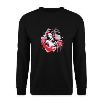 Geisha of Japan - Unisex Sweatshirt - black - Front - Alina (178cm) & Michal (187cm)