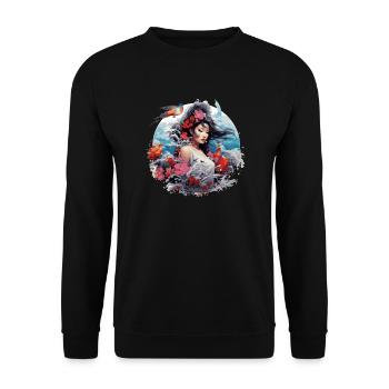 Geisha of Japan - Unisex Sweatshirt - black - Front - Alina (178cm) & Michal (187cm)