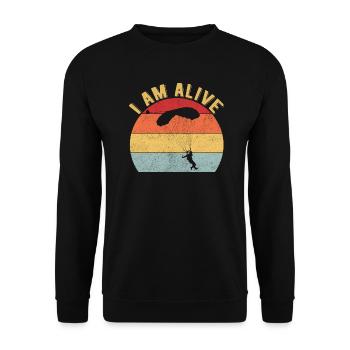 Parachutisme parachutiste - Sweat-shirt Unisexe - noir - Devant - Alina (178cm) & Michal (187cm)