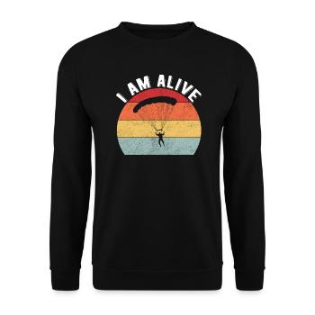 Parachutisme parachutiste - Sweat-shirt Unisexe - noir - Devant - Alina (178cm) & Michal (187cm)