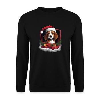 Merry Christmas Beagle - Unisex Sweatshirt - black - Front - Alina (178cm) & Michal (187cm)