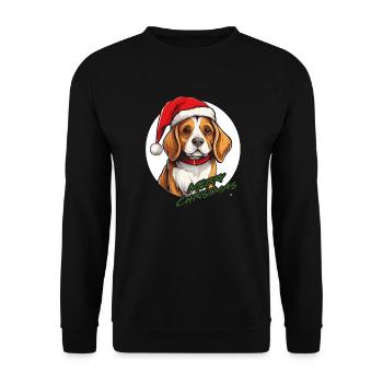 Merry Christmas Beagle - Unisex Sweatshirt - black - Front - Alina (178cm) & Michal (187cm)