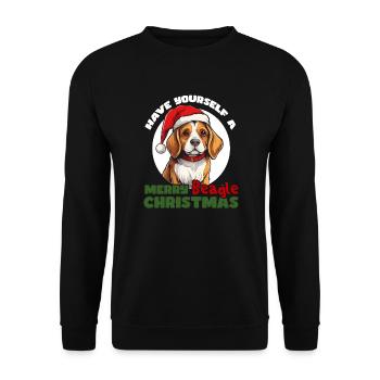 Merry Christmas Beagle - Unisex Sweatshirt - black - Front - Alina (178cm) & Michal (187cm)