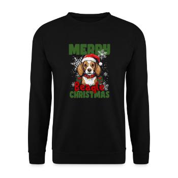 Merry Christmas Beagle - Unisex Sweatshirt - black - Front - Alina (178cm) & Michal (187cm)