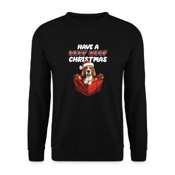 Merry Christmas Beagle - Unisex Sweatshirt - black - Front - Alina (178cm) & Michal (187cm)