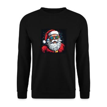 Lustiger Weihnachtsmann zu Weihnachten - Unisex Pullover - Schwarz - Vorne - Alina (178cm) & Michal (187cm)