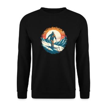 Snowboardung und Skifahren und dann Aprés-Ski - Unisex Pullover - Schwarz - Vorne - Alina (178cm) & Michal (187cm)